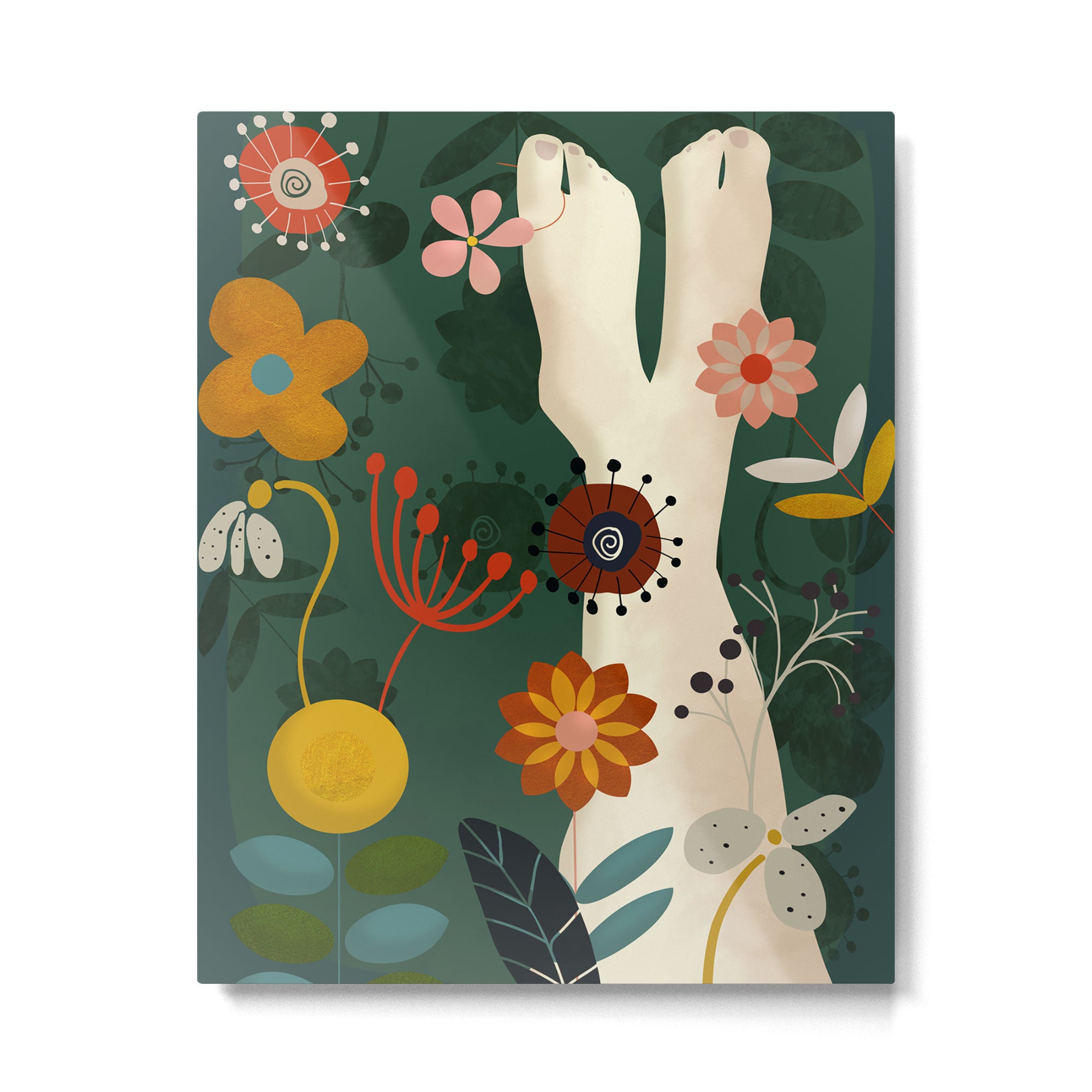 mid century garden summer relax Metal Print Gallery Image 4