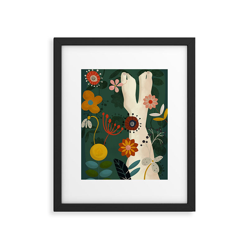 mid century garden summer relax Framed Art Print Gallery Image 5