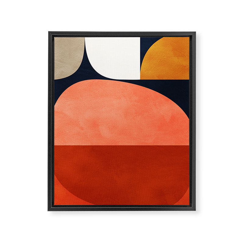 mid century geoemtric abstract autumn 3 Framed Canvas Print Gallery Image 6