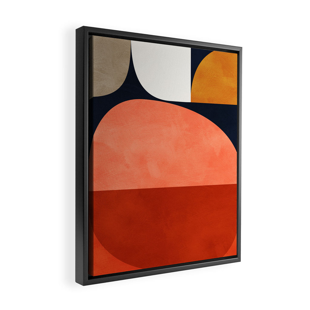 mid century geoemtric abstract autumn 3 Framed Canvas Print Gallery Image 2