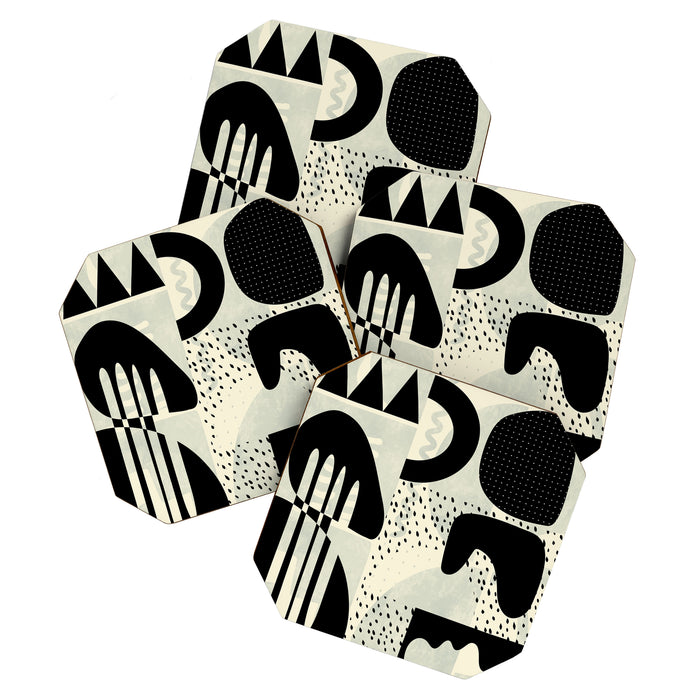 mid century geometric abstract Coaster Gallery Image 1