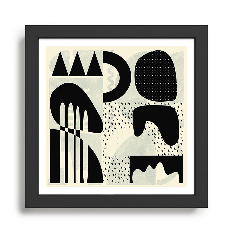 mid century geometric abstract Framed Art Print Gallery Image 1