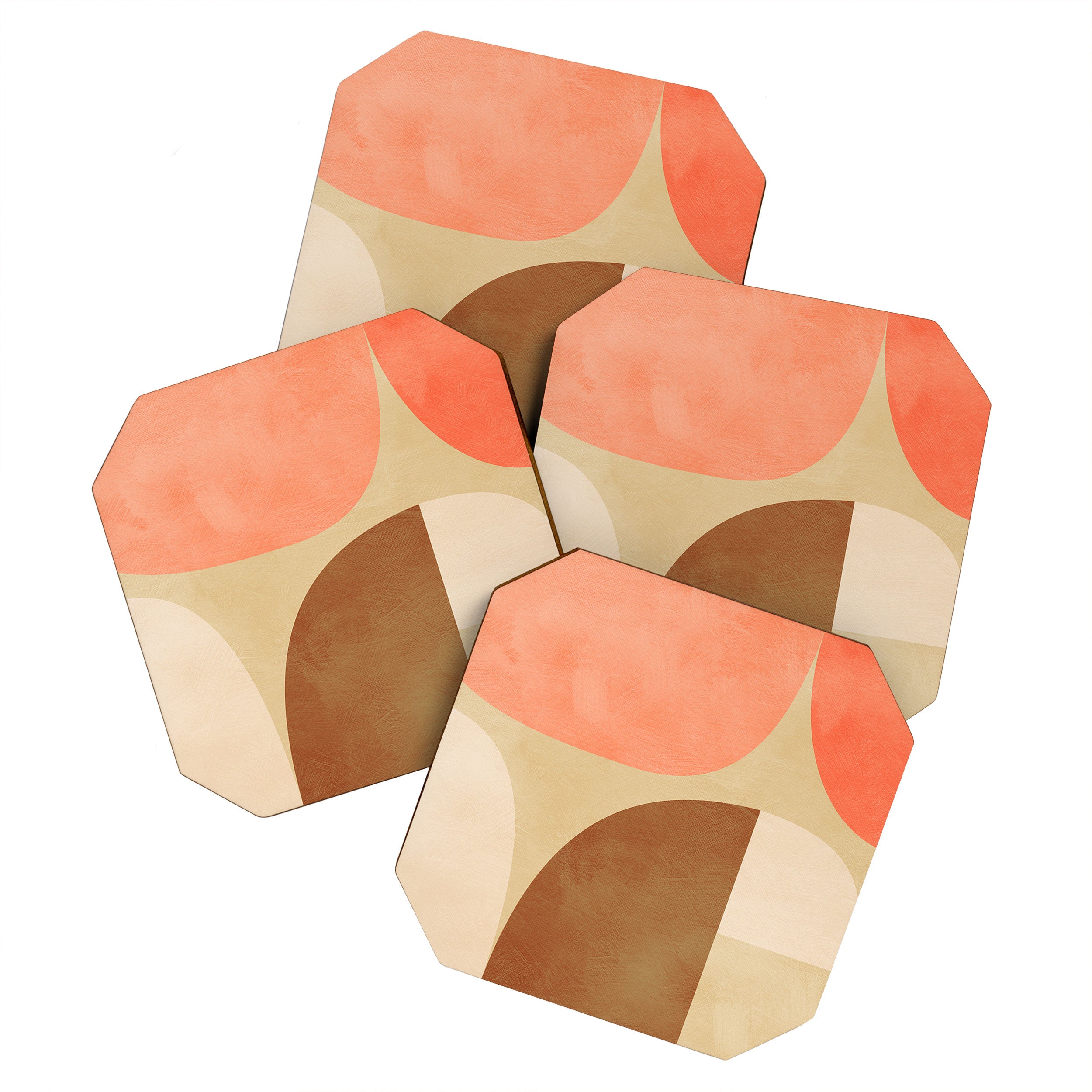 mid century geometric abstract 6 Coaster Gallery Image 1