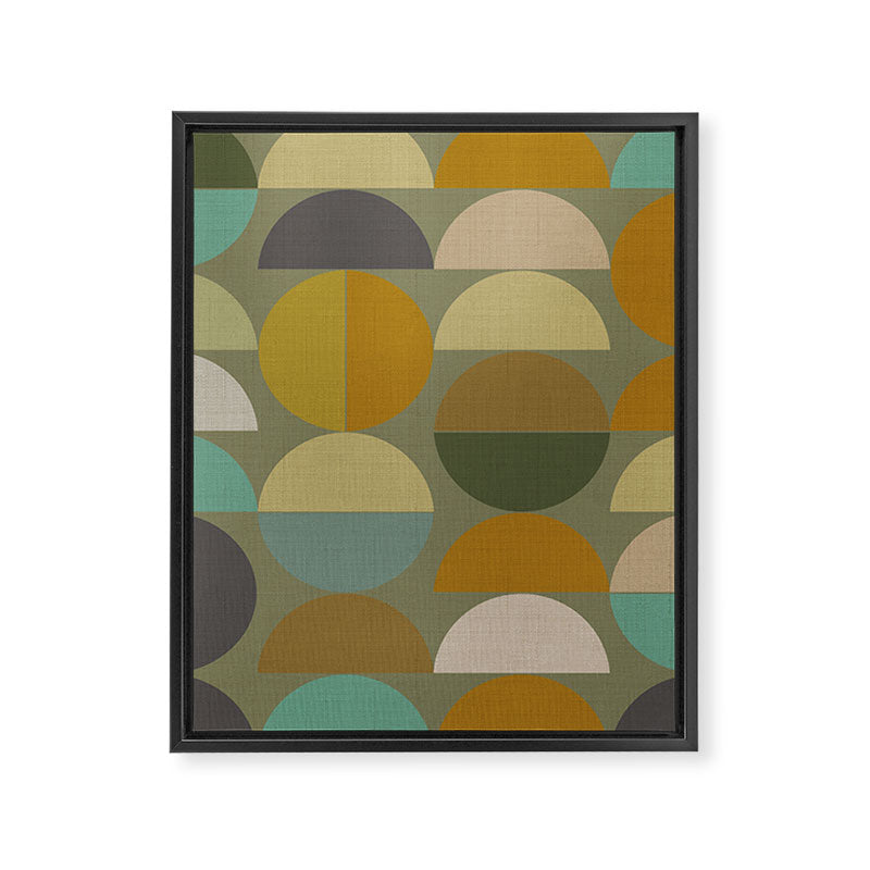 mid century geometric abstract green Framed Canvas Print Gallery Image 8