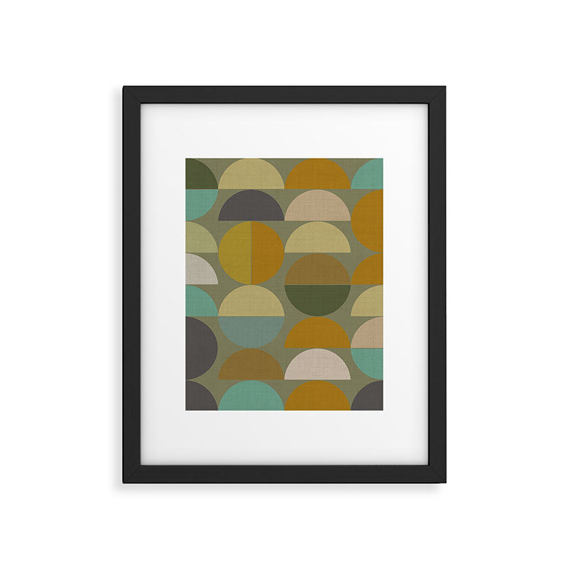 mid century geometric abstract green Framed Art Print Gallery Image 6