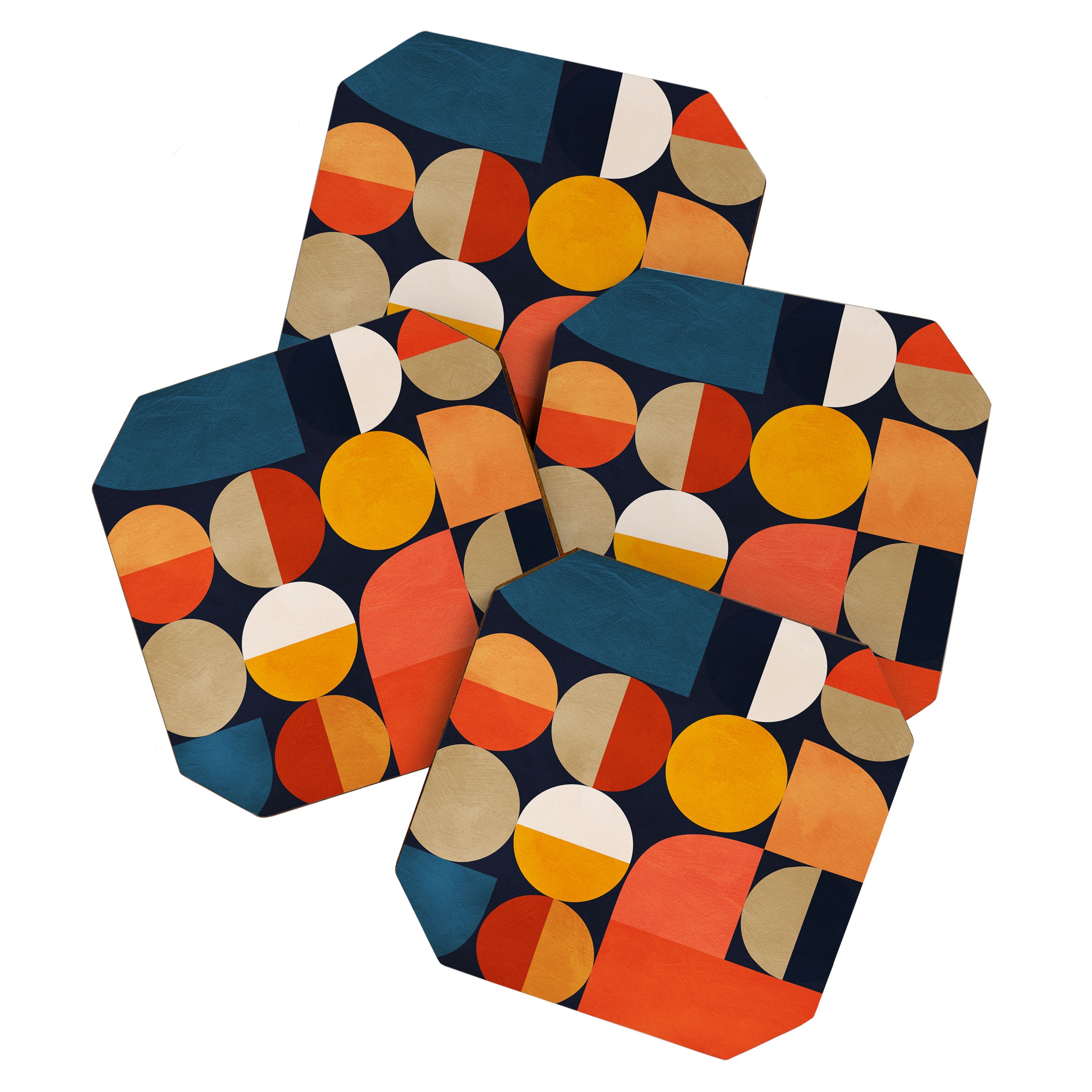 mid century geometric abstract Coaster Gallery Image 1