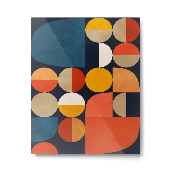 mid century geometric abstract Metal Print Gallery Image 1