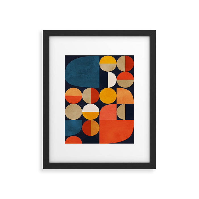 mid century geometric abstract Framed Art Print Gallery Image 1