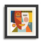 mid century geometric face Framed Art Print Gallery Image 1