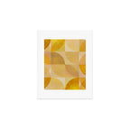 mid century geometric gold shapes Art Print Gallery Image 1