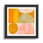 mid century geometric lines curry pink abstract art Framed Art Print Gallery Image 1