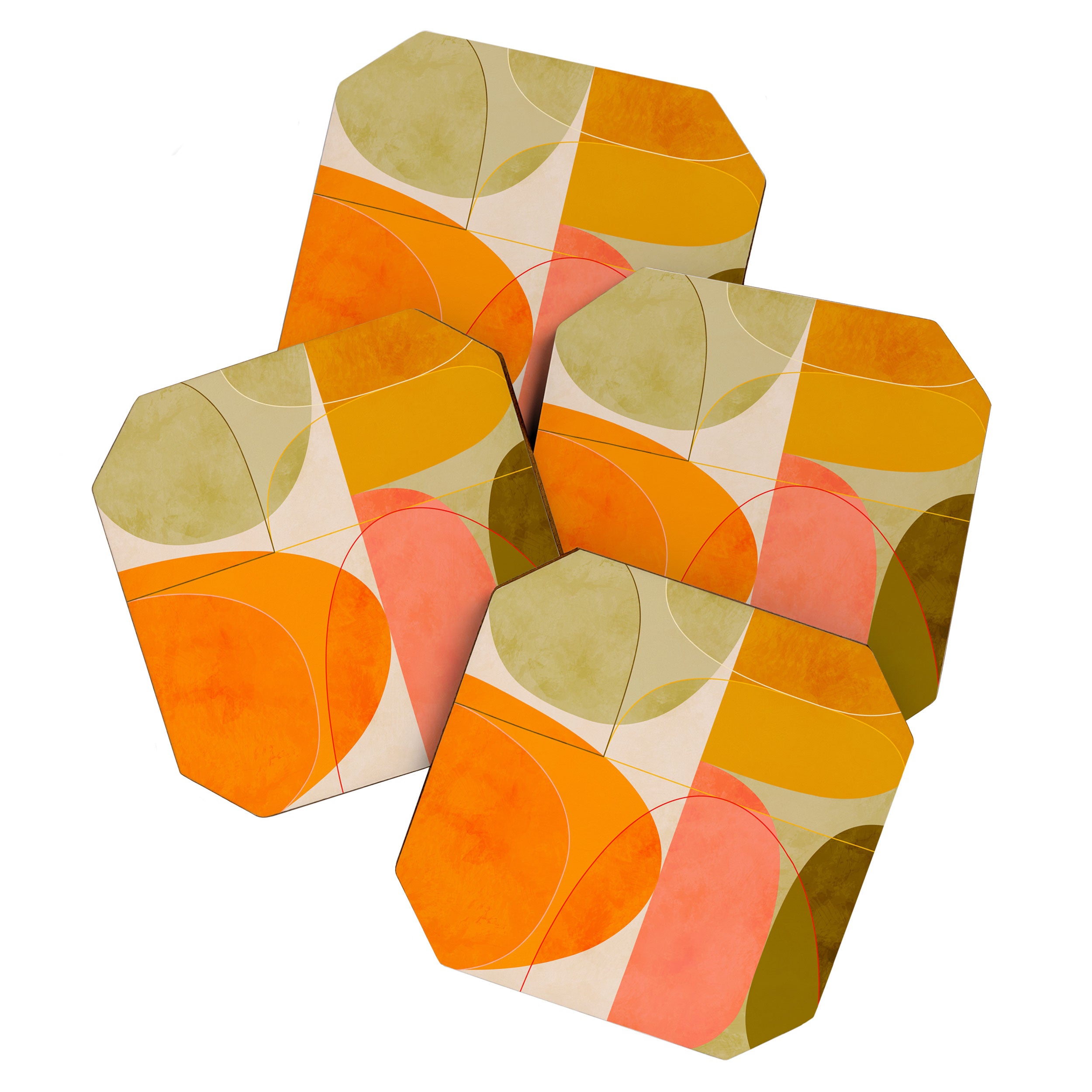 mid century geometric lines curry blush spring Coaster Gallery Image 1