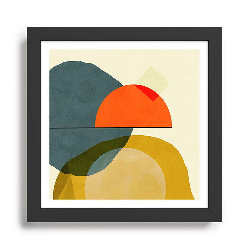 mid century geometric modern painting abstract II Framed Art Print Gallery Image 1