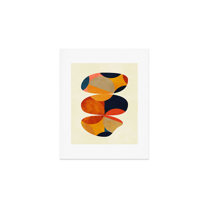 mid century geometric shapes autumn Art Print Gallery Image 1