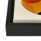 mid century geometric shapes autumn Framed Canvas Print Gallery Image 3