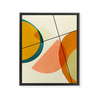 mid century geometric shapes painted abstract III Framed Canvas Print Gallery Image 8