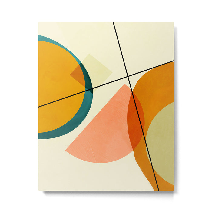 mid century geometric shapes painted abstract III Metal Print Gallery Image 1