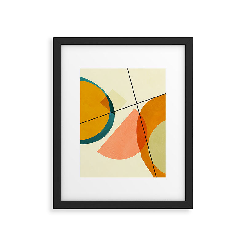 mid century geometric shapes painted abstract III Framed Art Print Gallery Image 6