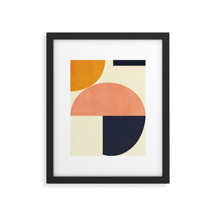mid century geometric Framed Art Print Gallery Image 1