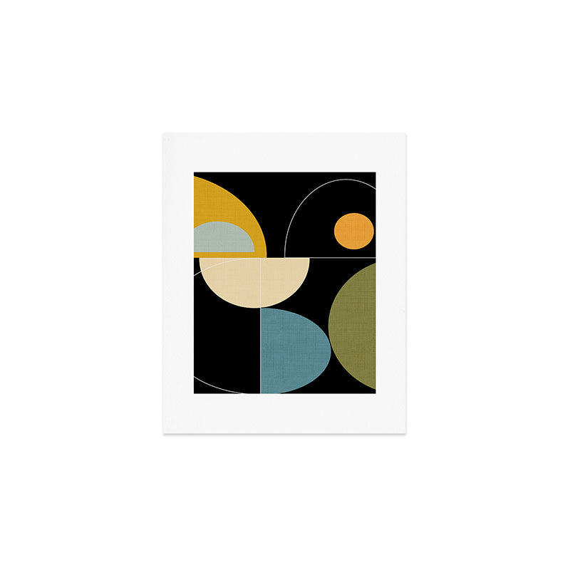 mid century geometric winter 2 Art Print Gallery Image 1