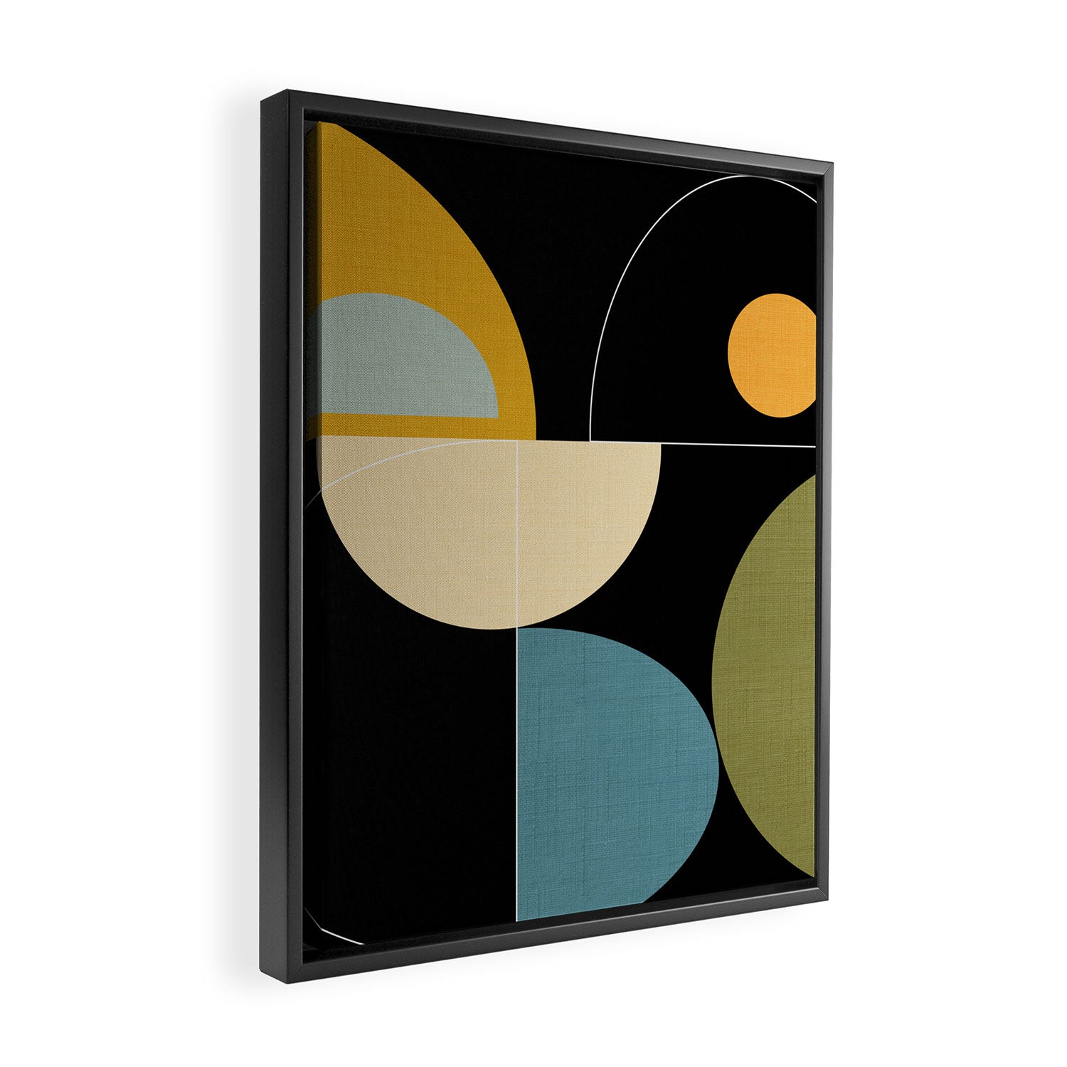 mid century geometric winter 2 Framed Canvas Print Gallery Image 2