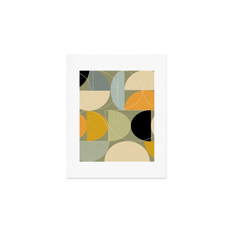 mid century geometric winter 4 Art Print Gallery Image 1