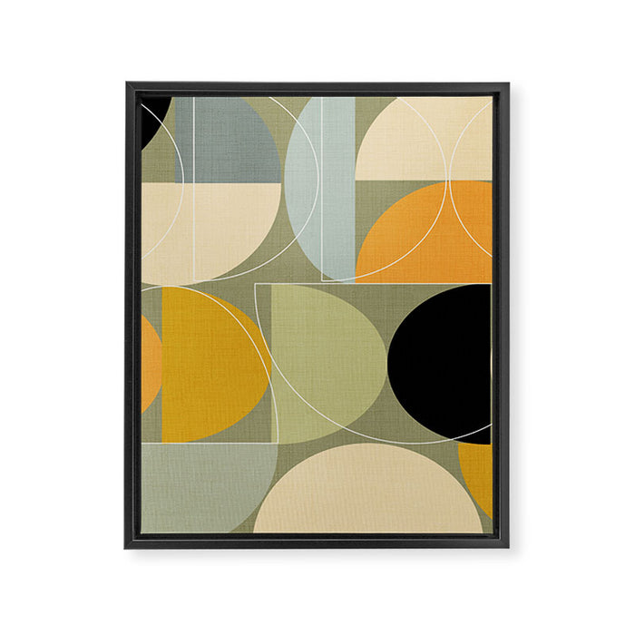mid century geometric winter 4 Framed Canvas Print Gallery Image 1