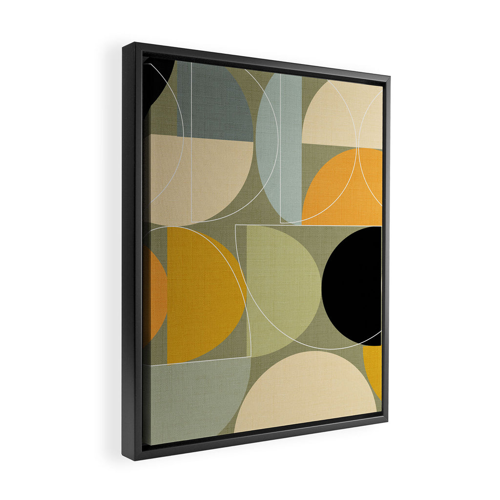 mid century geometric winter 4 Framed Canvas Print Gallery Image 2