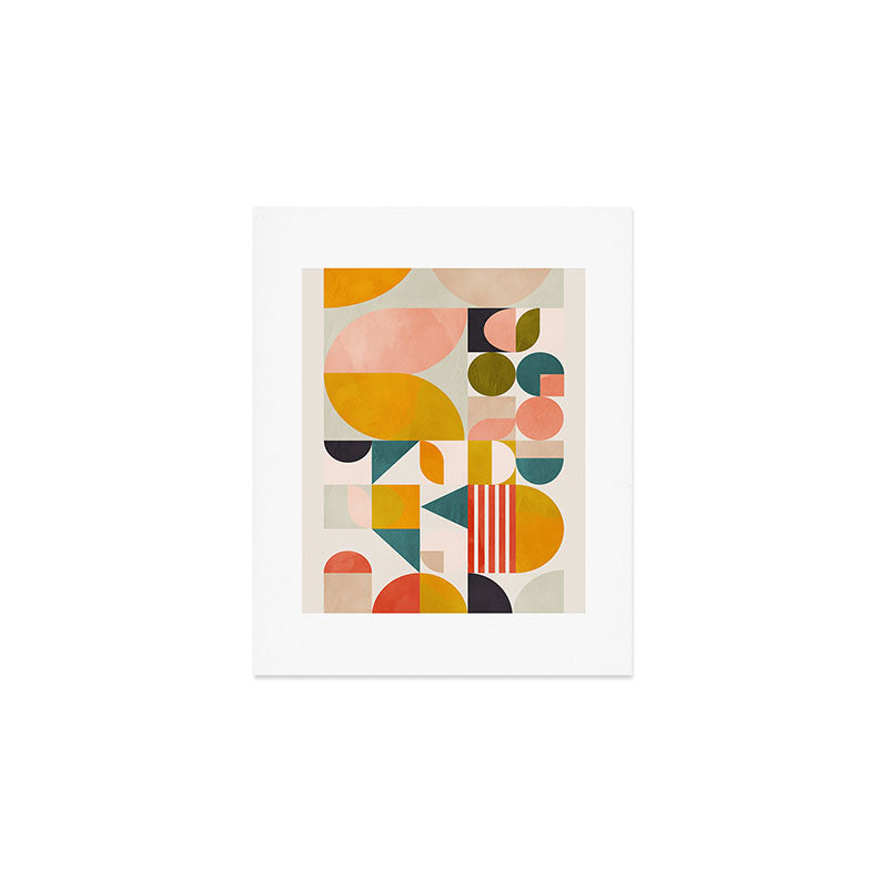 mid century geometry abstract shapes bauhaus Art Print Gallery Image 1