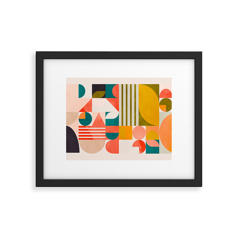 mid century geometry abstract shapes bauhaus 2 Framed Art Print Gallery Image 5