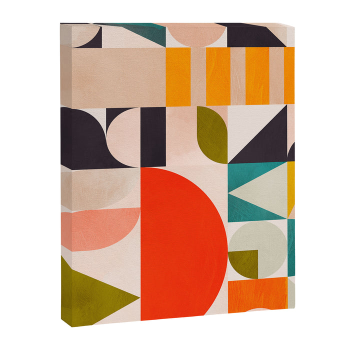 mid century geometry abstract shapes bauhaus 3 Canvas Print Gallery Image 1
