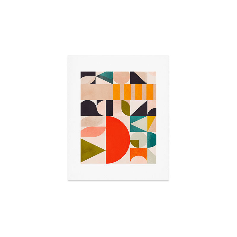 mid century geometry abstract shapes bauhaus 3 Art Print Gallery Image 1