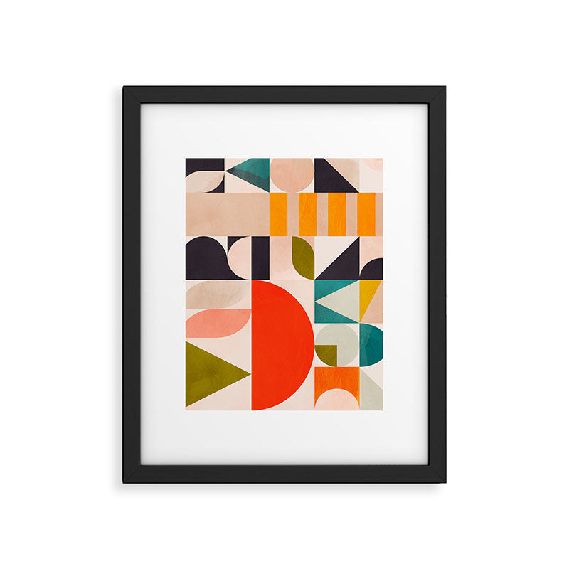 mid century geometry abstract shapes bauhaus 3 Framed Art Print Gallery Image 4