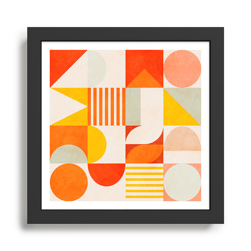 mid century geometry sunny 2 Framed Art Print Gallery Image 1