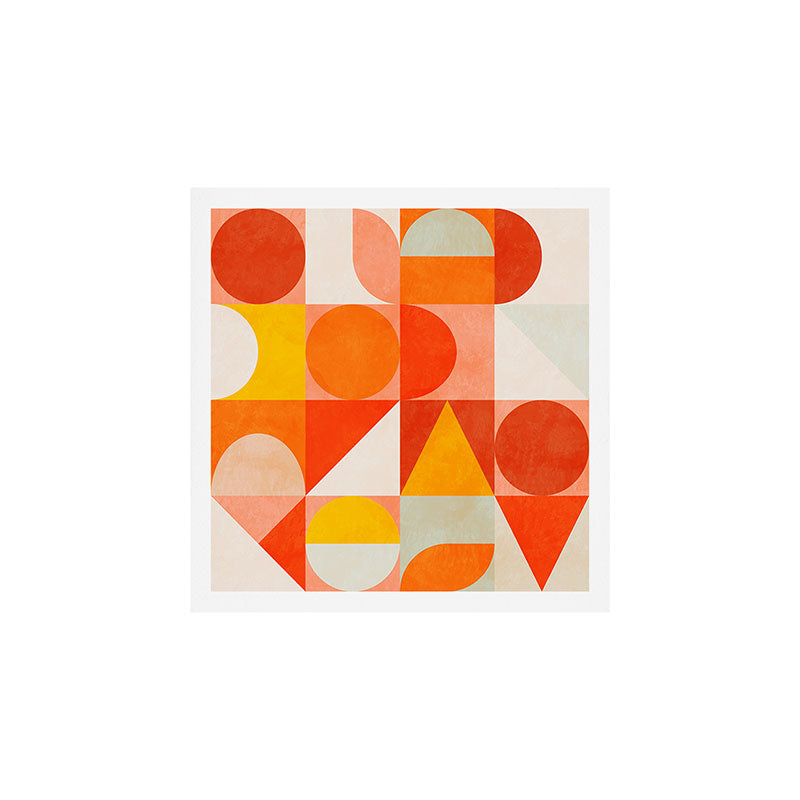 mid century geometry sunny 3 Art Print Gallery Image 1