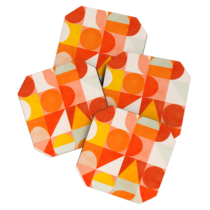 mid century geometry sunny 3 Coaster Gallery Image 1