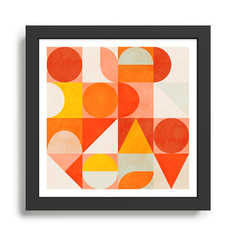 mid century geometry sunny 3 Framed Art Print Gallery Image 1