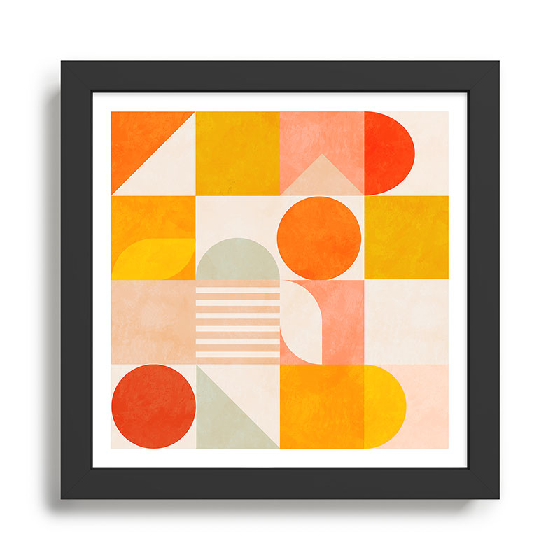mid century geometry sunny 4 Framed Art Print Gallery Image 1