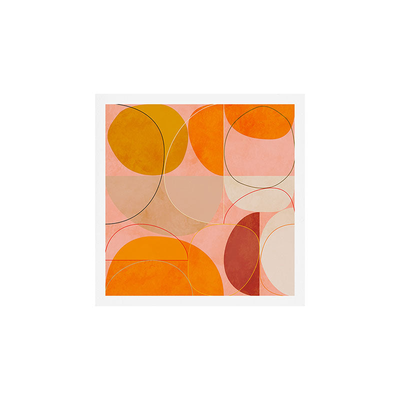 mid century geometry yellow circles abstract art Art Print Gallery Image 1