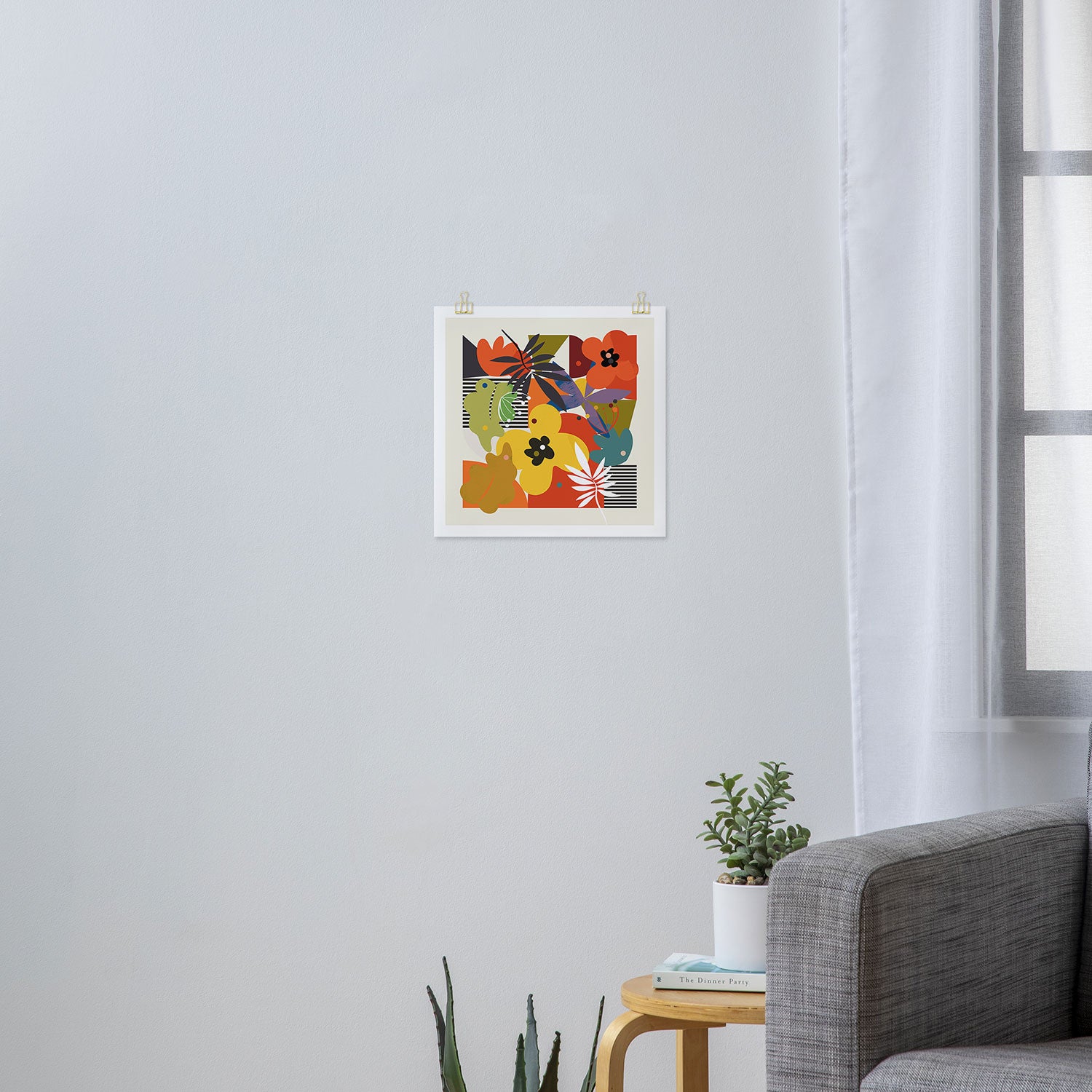 mid century minimal floral Art Print Gallery Image 3