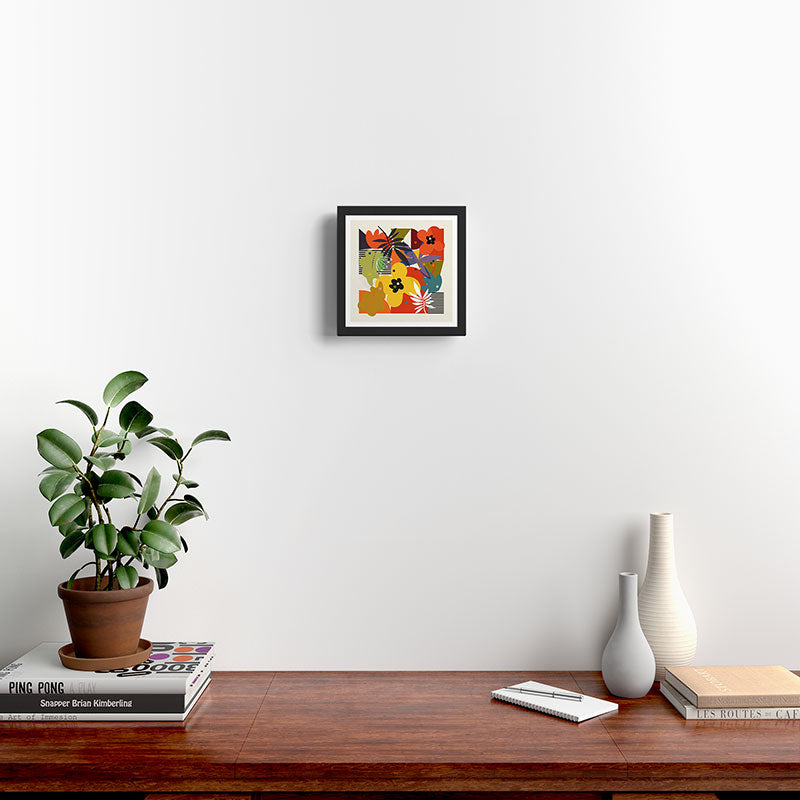 mid century minimal floral Framed Art Print Gallery Image 2