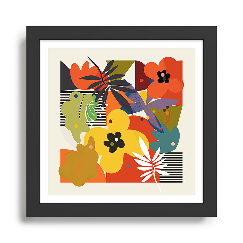 mid century minimal floral Framed Art Print Gallery Image 1