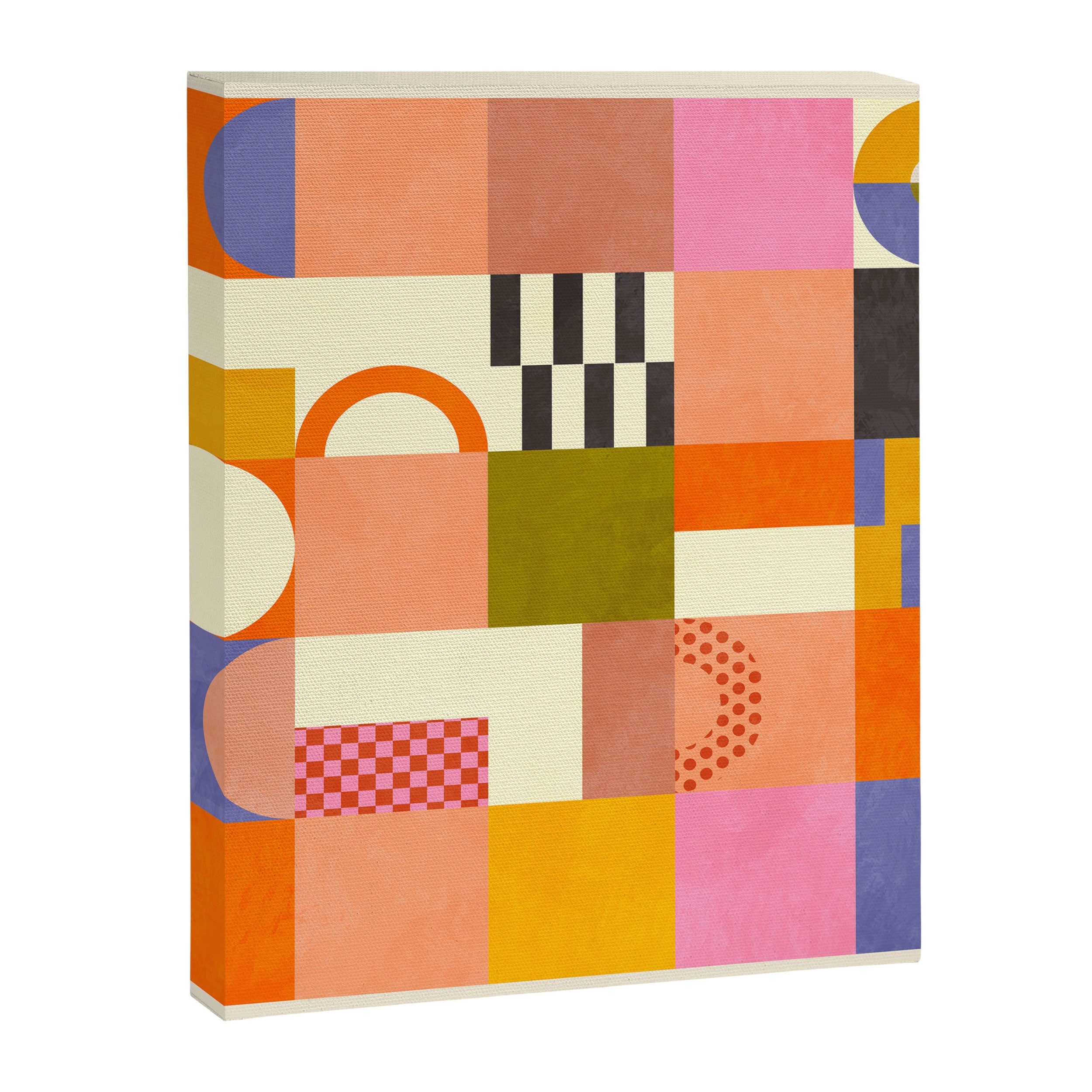 mid century mod shapes checkers Canvas Print Gallery Image 8