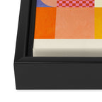 mid century mod shapes checkers Framed Canvas Print Gallery Image 3