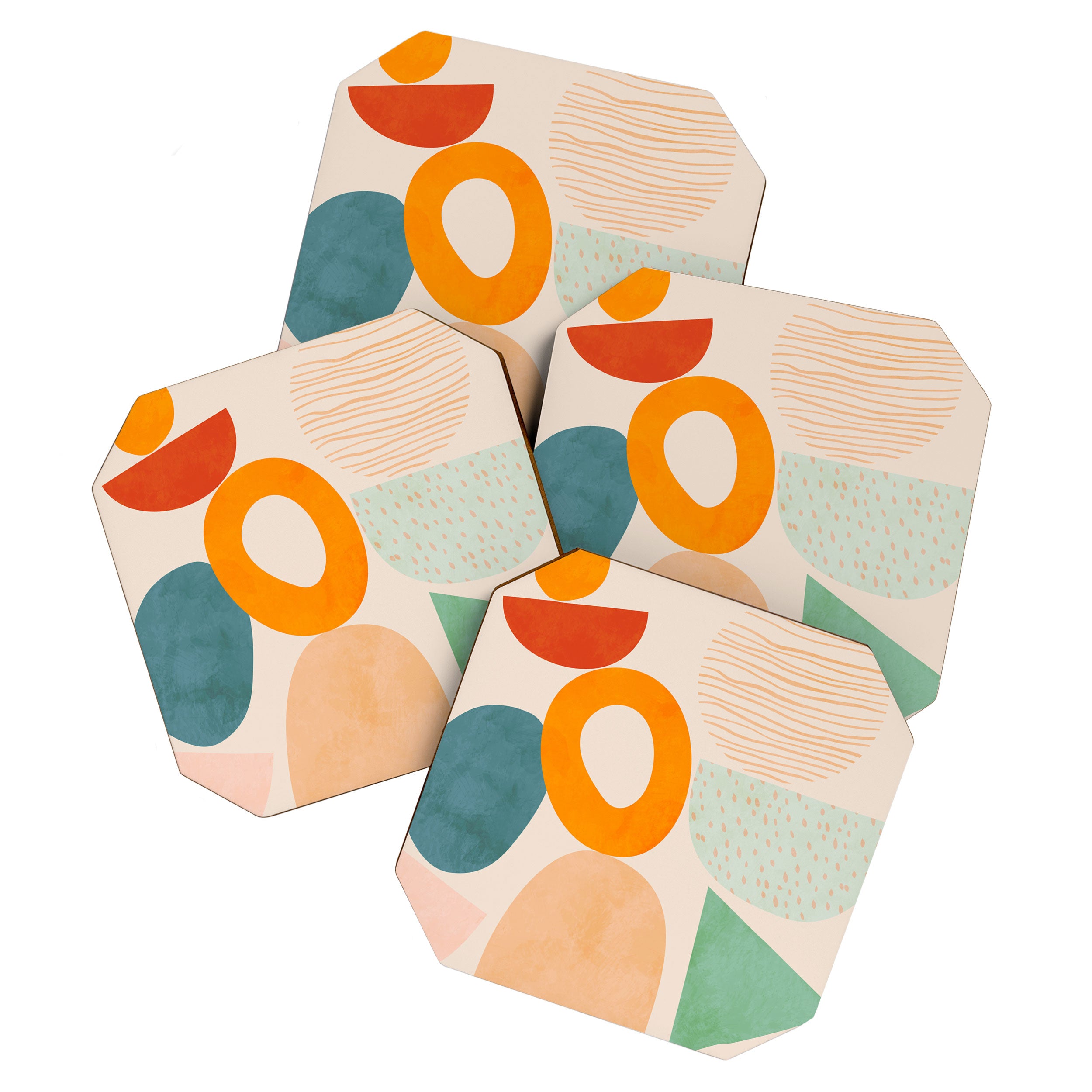 mid century modern abstract design Coaster Gallery Image 1