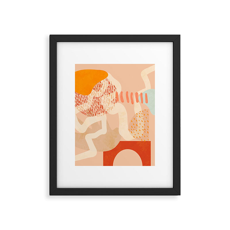 mid century modern abstract design II Framed Art Print Gallery Image 6