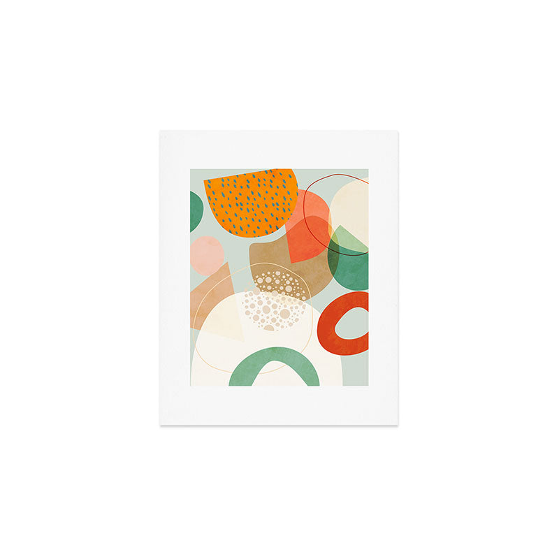 mid century modern abstract design III Art Print Gallery Image 1