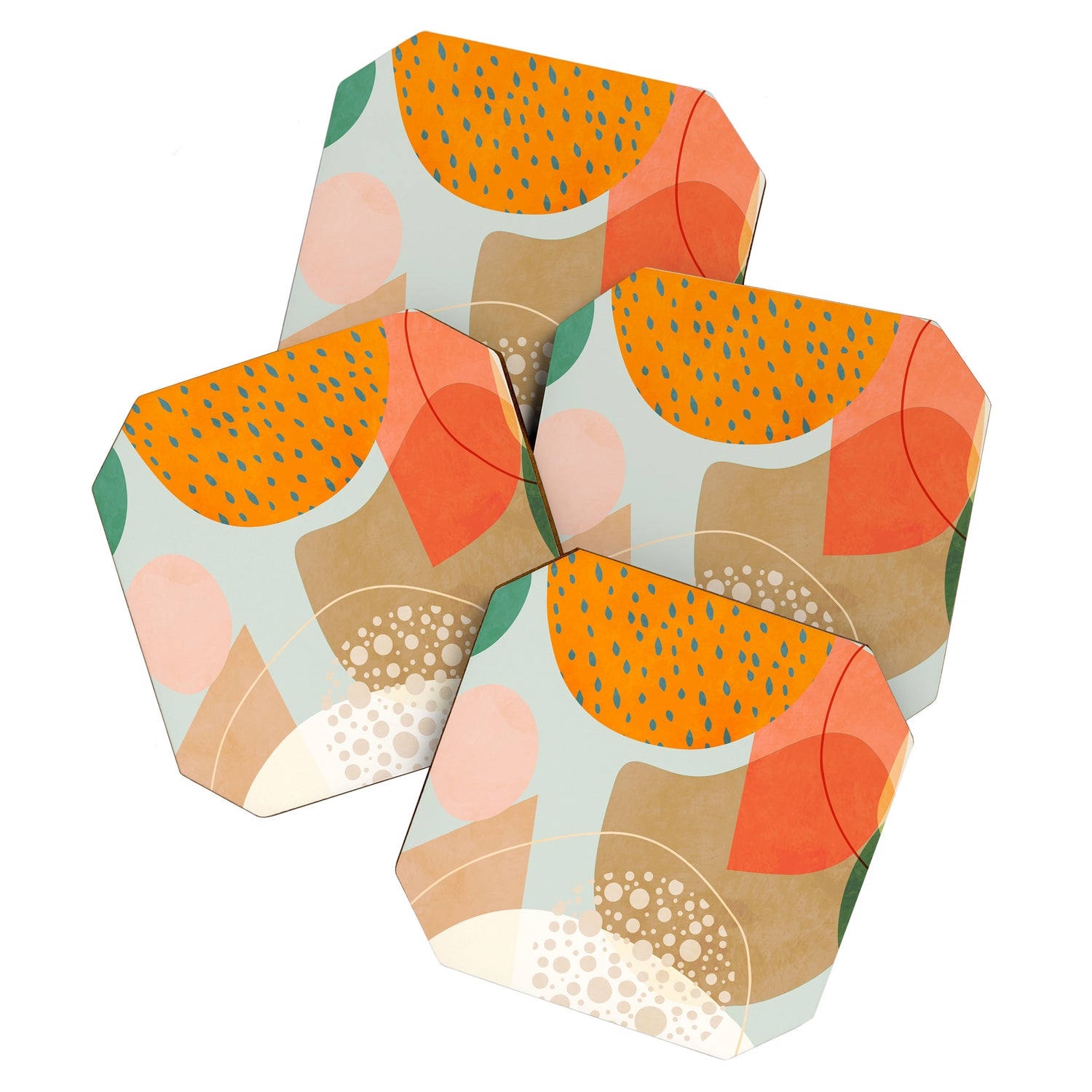 mid century modern abstract design III Coaster Gallery Image 1