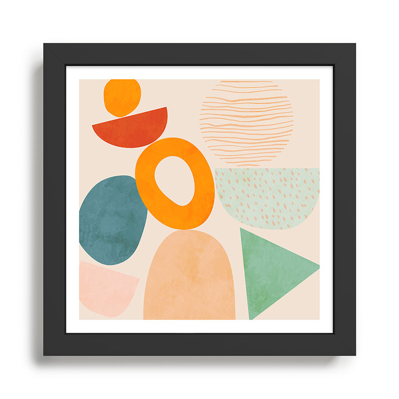mid century modern abstract design Framed Art Print Gallery Image 1