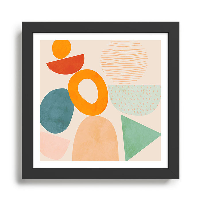 mid century modern abstract design Framed Art Print Gallery Image 1